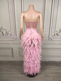 Pink lil feathers dress