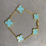Light blue 18k gold platter 4 PCs set van cleef