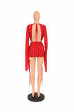 Summer red polka dot dress