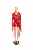 Summer red polka dot dress