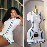 Summer white and green dresses