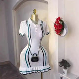 Summer white and green dresses