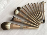 12 GOLD & RHINESTONES LUXURY BRUSHES SET